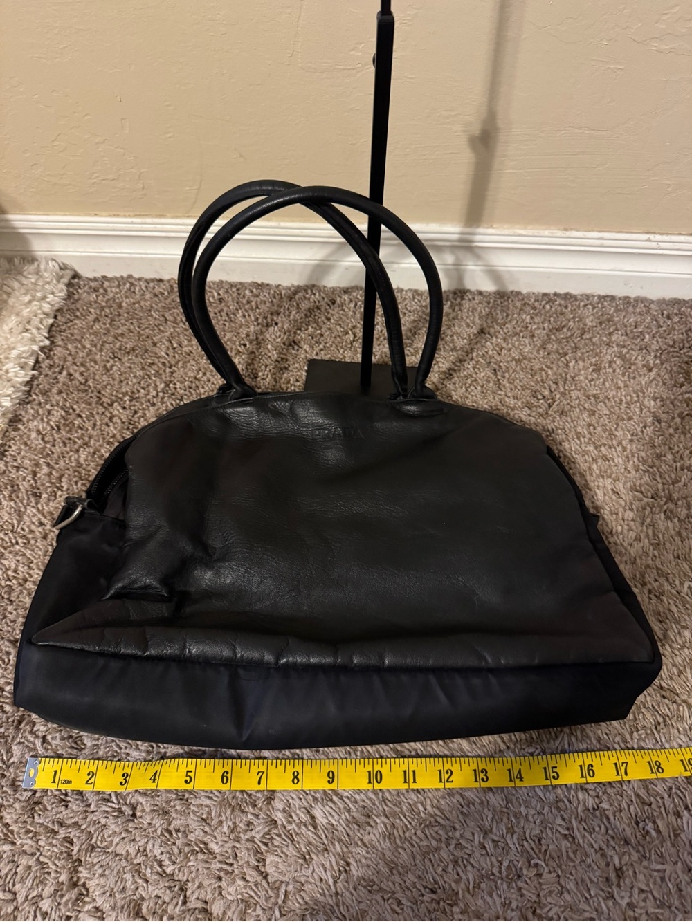 Prada Black Leather Shoulder tote Bag - Picture 8 of 9